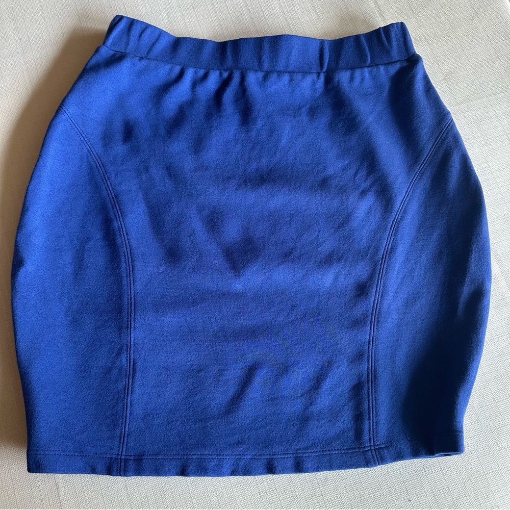 LMK Royal Blue Stretch Mini Skirt Size Small
